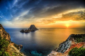Sunset over es vedra ibiza