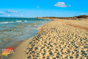 Es Cavallet beach, in Ibiza