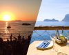 Ibiza romantic sunset and dinner