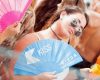 Girl with a Kiss FM Fan at kisstory event at Ocean beach Ibiza