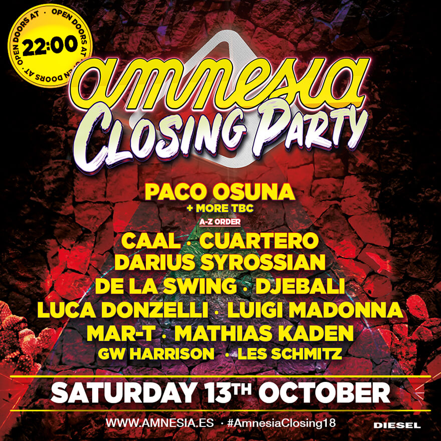 Amnesia Ibiza Closing Party 2018
