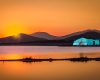 Sunset over Las Salinas Salt house Ibiza